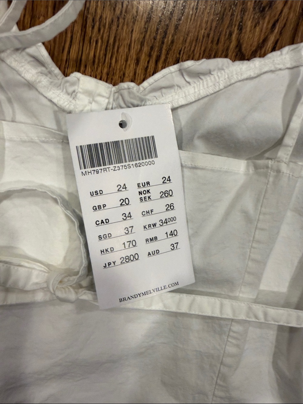 Brandy Melville White Tie-Strap Button-Front Camisole - Picture 6 of 6